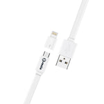 2in1 MicroUSB w Lightning Adapter Flat Cable