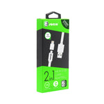 2in1 MicroUSB w Lightning Adapter Flat Cable