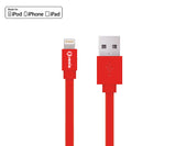MFI Lightning to USB Flat Cable Red